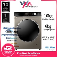 Elba Front Load Washer Dryer 10KG Wash/6KG Dryer (EWDC-J1061IN) Washing Machine/Mesin Basuh Auto/洗衣机