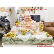 Maitreya statue made of stone powder, 32cm high, 48cm wide, extremely beautiful style, weighs nearly