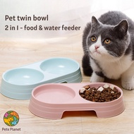 Double Pet Bowl | Bekas Makanan Kucing | Mangkuk Kucing | Cat Bowls Cat Double | Feeder Bowl Tempat Makan Kucing