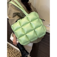 Puffer Cotton Soft Space Cotton Clothes Handbag Shoulder Bag Filled Cotton Tote Bag Female Bag 12465