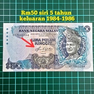 (A296) rm50 siri 5 duit kertas lama rm50 lama tabung duit kertas duit syiling lama barang antik bara