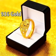 Cincin Emas 916 Original Bajet Original Emas Korea Women's Ring Perempuan Jewellery Emas Bangkok Adj