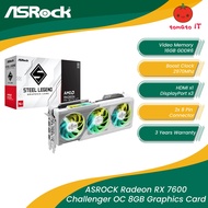 ASROCK Radeon RX 9070 XT Steel Legend 16GB Graphics Card - White/Dark