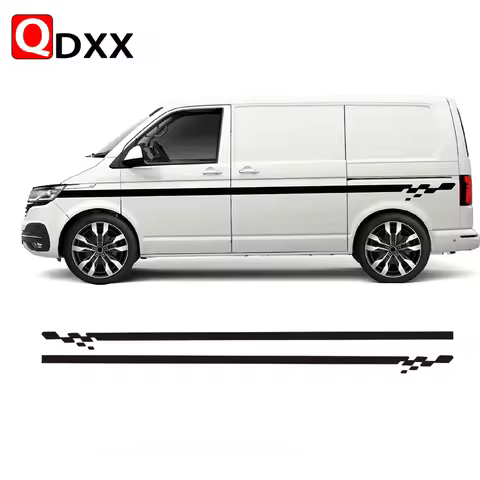 2pcs for VOLKSWAGEN VW TRANSPORTER T4 T5 T6 CAMPER VAN SIDE RACING STRIPE GRAPHICS DECALS zq003