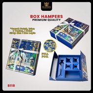 Eid Cake Hampers Package Box B118 Premium Quality Full Foil Eid al-Fitr Parcel for 4 Jars, 1 Syrup B