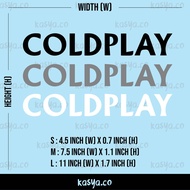 COLDPLAY MUSIC BAND LOGO vinyl sticker cutting