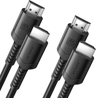 JSAUX 4K HDMI Cable 2-Pack 3.3ft, High Speed HDMI 2.0 Cord, 4K@60Hz, 2K@144hz HDR, 18Gbps, HDCP 2.2, 1080p, 2160P, Ethernet, 3D, ARC Compatible with Monitor UHD TV PC PS4 PS3 Blu-ray -Black