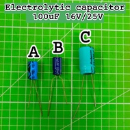 Electrolytic capacitor 100uF 16V/25V