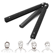 Glass Material Folding Balisong Trainer Comb Butterfly Knife for Camping Outdoor Activities Disassem