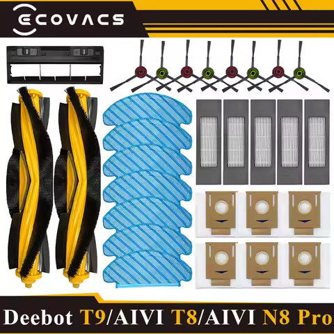 ECOVACS Deebot T8 AIVI T9 AIVI N8 Pro AIVI N9 N10 Accessories Main brush, side brush, filter, dust b