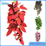 FunsLane Aquarium Hanging Plant Vines For Reptiles Amphibians Fake Leaves Habitat Climbing Shelter Fish Tank Landscape Decoration