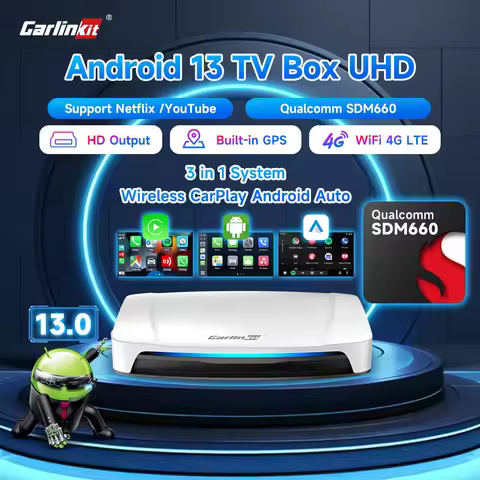 Carlinkit Android Auto Wireless Adapter Android 13 QCM 660 8-Core Smart Tv Wireless Car Play Box USB