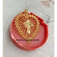 Gold plated Cross Thali ( not916)