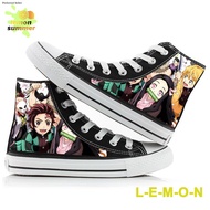 Kasut Canvas New Demon Slayer Animation Series High Top Unisex Kasut Women Shoes Kasut Sukan Kasut P