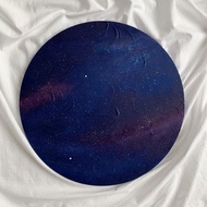 Abstract space round painting Universe abstraction wall art Purple home wall art
