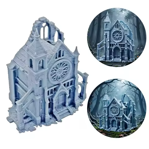 Medieval Town Buildings Terrain for Wargaming Miniature DND RPG Terrain House Model 3D Printed Unpai