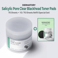 DERMATORY Salicylic Pore Clear Blackhead Toner Pads 70 Sheets + 70 Sheets Refill (Special Set)