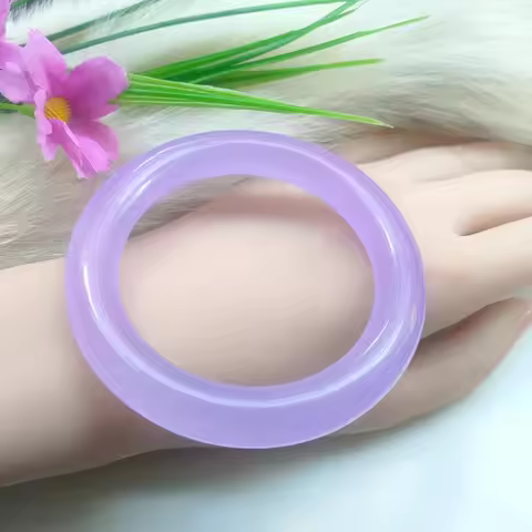 High-quality water-ice transparent jade bracelet fashionable light luxury rich violet purple jade br