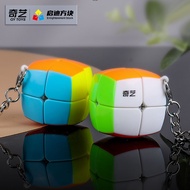 Qiyi Mini Mantou 2x2 3x3 Keychain Cube Keyring Cube Magic Cube Stickerless Bright Speed Cube