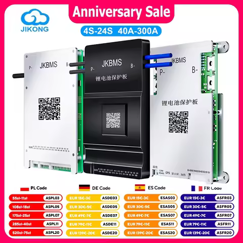 JIKONG Bms JK Smart Bms 4S 8S 12S 13S 14S 16S 17S 20S 24S Active Balance Bms 40A 60A 80A 100A 150A 2