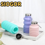 SIOGOR Foldable Water Bottle, Silicone 17oz Collapsible Water Bottle, Portable BPA Free With Carabin