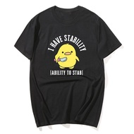 Cotton Soft Unisex Tee I Have Stability Ability To Stab T-Shirt men women fashion duck Meme Graphic 