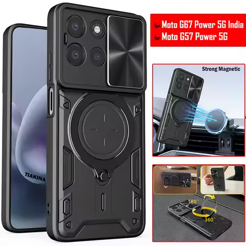 Rotate Slide Lens Armor Funda for Motorola Moto G67 Power 5G India Case for Motorola G67 Power 5G Ca