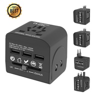 QC 3.0 World Travel Adapter All-In-One International Travel Charger 3 USB Ports Universal AC Outlet Adapter US/EU/AU/UK