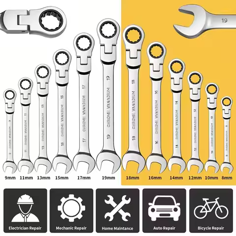 Ratchet wrench Quick wrench Adjustable head wheel wrench bobblehead hand ratchet gear wrench