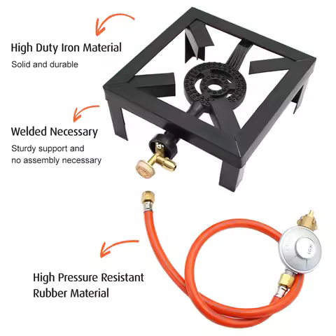 8KW Cast Iron Stove Gas Boiling Ring Cast Iron Stove Large LPG Stove Outdoor Cooker Iron Frame Porta