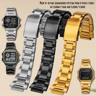 18mm Stainless Steel Watchband For Casio F-91W SGW400 F91W F84 F105/108/A158W/168 AE1200/1300 Metal 