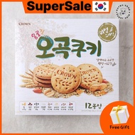 [CROWN] Five-Grain Cookies 288g (24g x 12ea) / Korean Snack