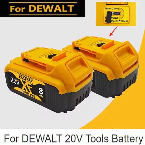 8.0Ah NEW 20V Rechargeable Original Batteries,For DEWALT DCB184 DCB181,DCB182 DCB200 Replacement Bat