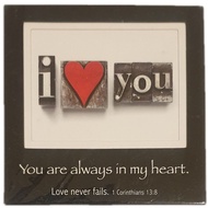 CHRISTIAN ART GIFTS MAGNETIC PICTURE FRAME 1 CORINTHIANS 13: 8 YOU ARE ALWAYS IN MY HEART LOVE NEVER