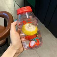 1pc 480ml Strawberry Pattern PC Water Bottle, Cute Portable Bottle For Drinking