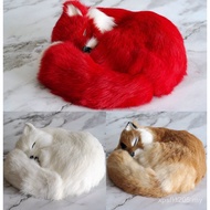 Golden Fox Rabbit Fur Fox White Fox Red Fox Crafts Fox Photo Props Sleeping Simulation Fox UZWR
