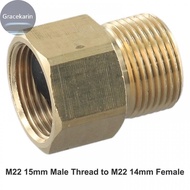 M22 15mm Male To M22 14mm Female Metric Adapter Pressure Washer Brass / New