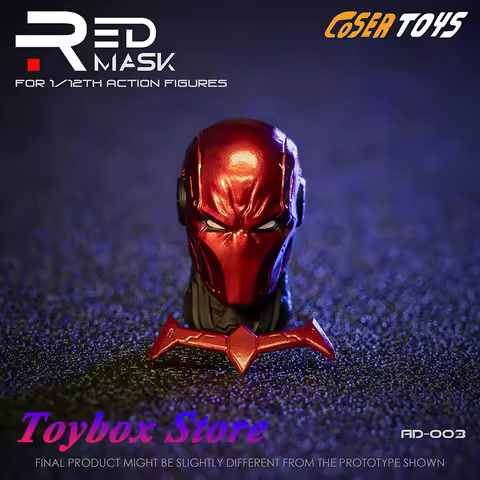 COSER TOYS 1/12 Red Mask Hood Solider Head Sculpt Classic Comics Villain Clown Predecessor Carving M