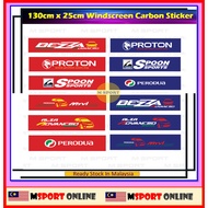 PROTON PERODUA SPOON ALZA BEZZA MYVI Logo CARBON Front Windscreen Windshield Window Sticker
