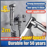 [SG Stock]304 Stainless Steel Bathroom Faucet Double Controlled High Pressure Spray Gun Angle Valve 