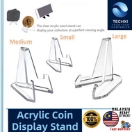 Acrylic Coin Display Stand / Transparent Plastic Easel Medal Badge Holder Coin Stand
