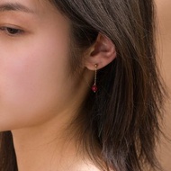 紫金砂硃砂 6mm 14K包金耳環