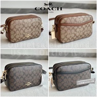 ⭐️正品 現貨💖雙拉鍊款💖COACH JES CROSSBODY SIGNATURE CANVAS F68168 相機袋 斜揹袋 crossbody camera bag
