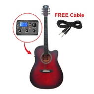 TECHNO (DM-41EQ) 41 Inch EQ Acoustic Guitar Cutaway + Accessories Set | Gitar Akustik Murah 吉他配件