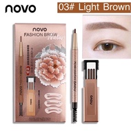 [No.5146] Novo Fashion Brow ดินสอเขียนคิ้วโนโว แถมไส้ดินสอ+บล็อกคิ้ว 3 ชิ้น ของแท้ พร้อมส่ง