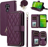 Furiet Argyle Wallet Case for Cricket Ovation 1 U705AC/AT&T Radiant Max 4G U705AA with Wrist Strap S