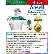 Nitrile Glove Green Chemical Heavy Duty Nitrile Acid Resistance Ansell Alphatec Solvex 37-176 Garden