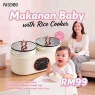PASENBO F30 Baby Food Maker Dual Pot 1.8L+1.8L Rice Cooker Porridge Puree Steamer Non-Stick 24H Time