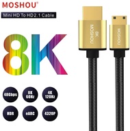 8K Mini HDMI-compatible to HDMI-compatible Cable HDMI-compatible 2.1 Cable Support 8K60Hz 4K120Hz 48