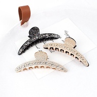 Luxurious Golden Lotus New Style Back Head Acetate 12cm Full Diamond Hair Clip Oversized Clip Female